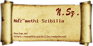 Némethi Szibilla névjegykártya